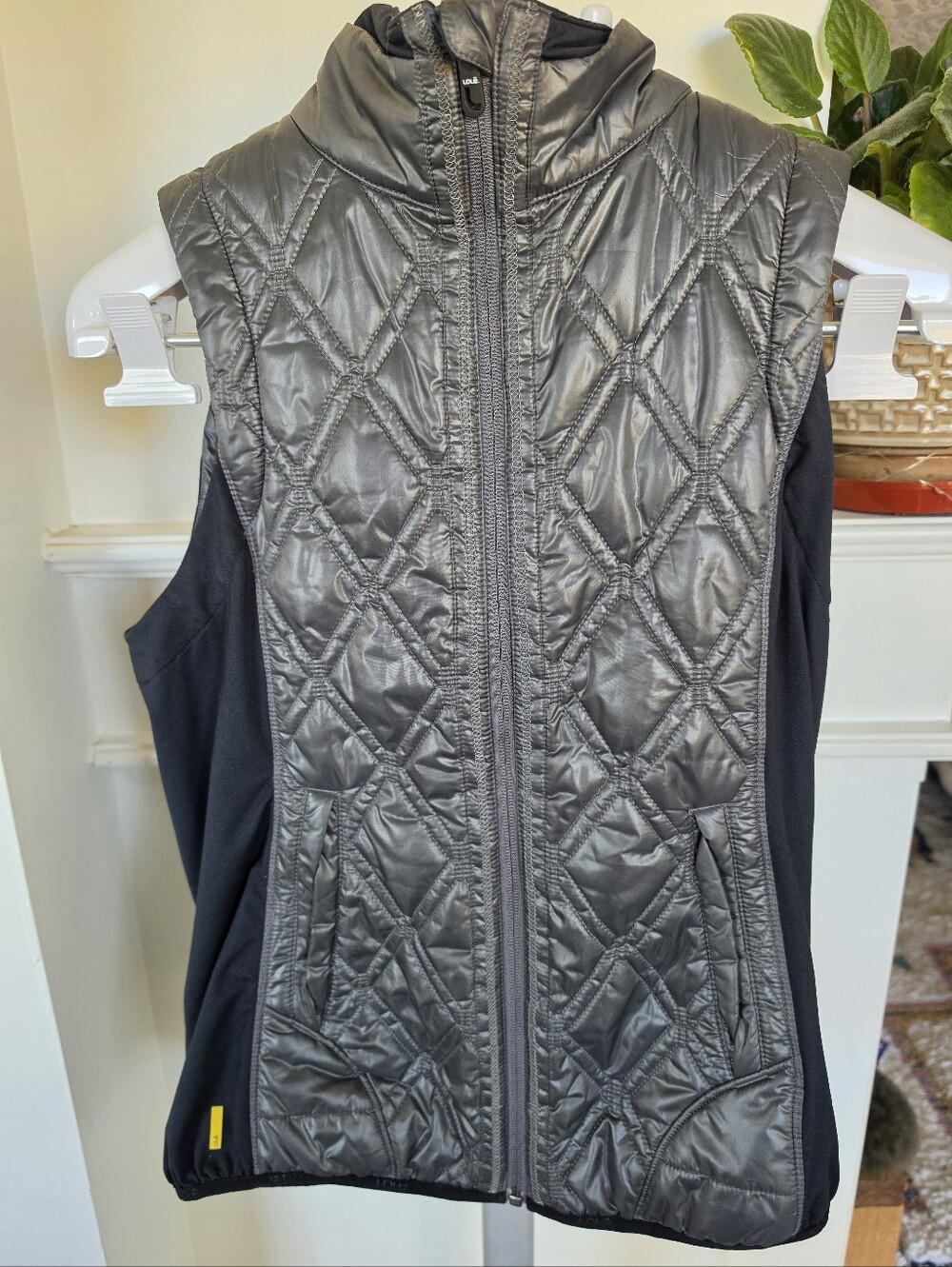 Lole Quilted Metallic Gray Vest